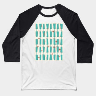 MCM Atomic Blocks Teal, Cream, Red Baseball T-Shirt